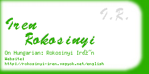 iren rokosinyi business card